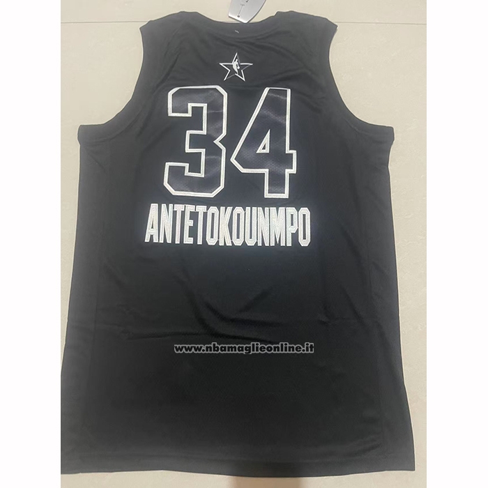 Maglia All Star 2018 Milwaukee Bucks Giannis Antetokounmpo No 34 Nero